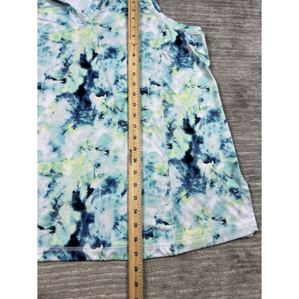 Livi Active Women's Tie-Dye Tank Top in Blue, Aqua, Navy, Lime - Picture 5 of 10